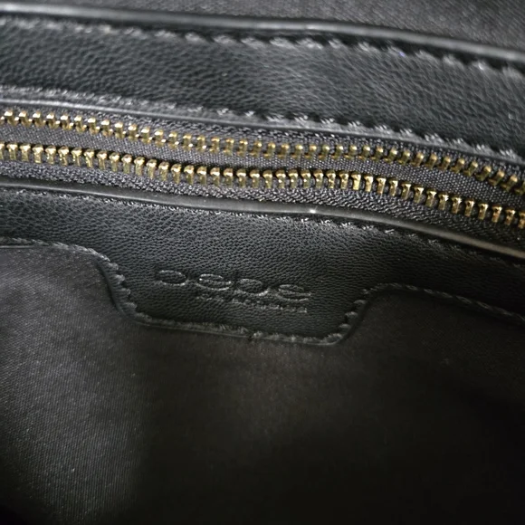 Bebe Quilted Backpack Bag Medium to Large Black/Gold - Picture 8 of 8